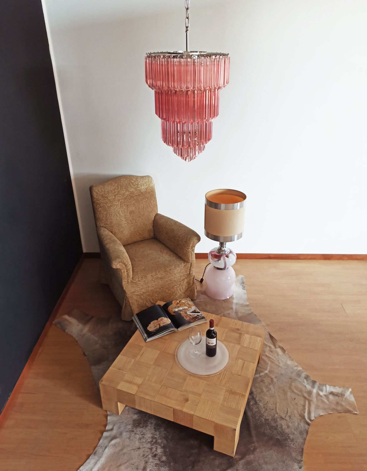 photo furniture Murano Glass Chandelier    112 Pink Quadriedri