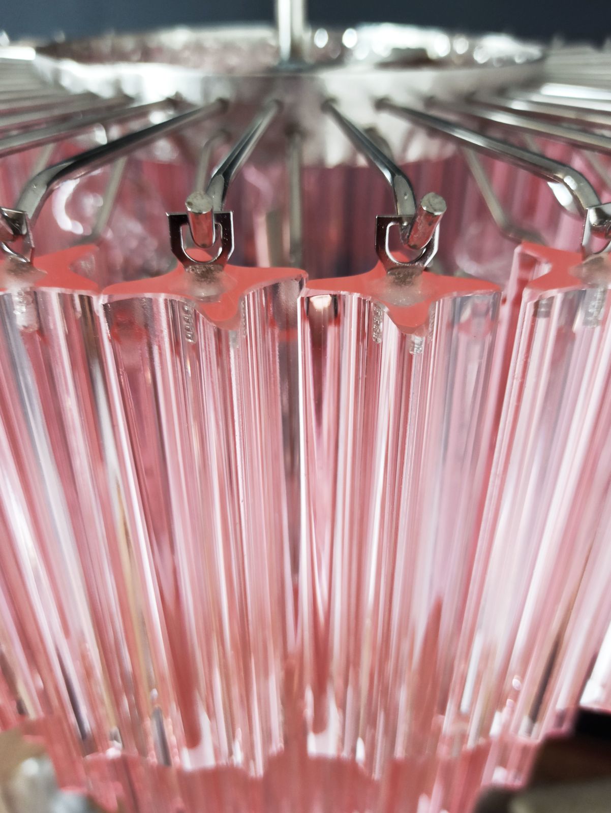 photo vintage Murano Glass Chandelier    112 Pink Quadriedri