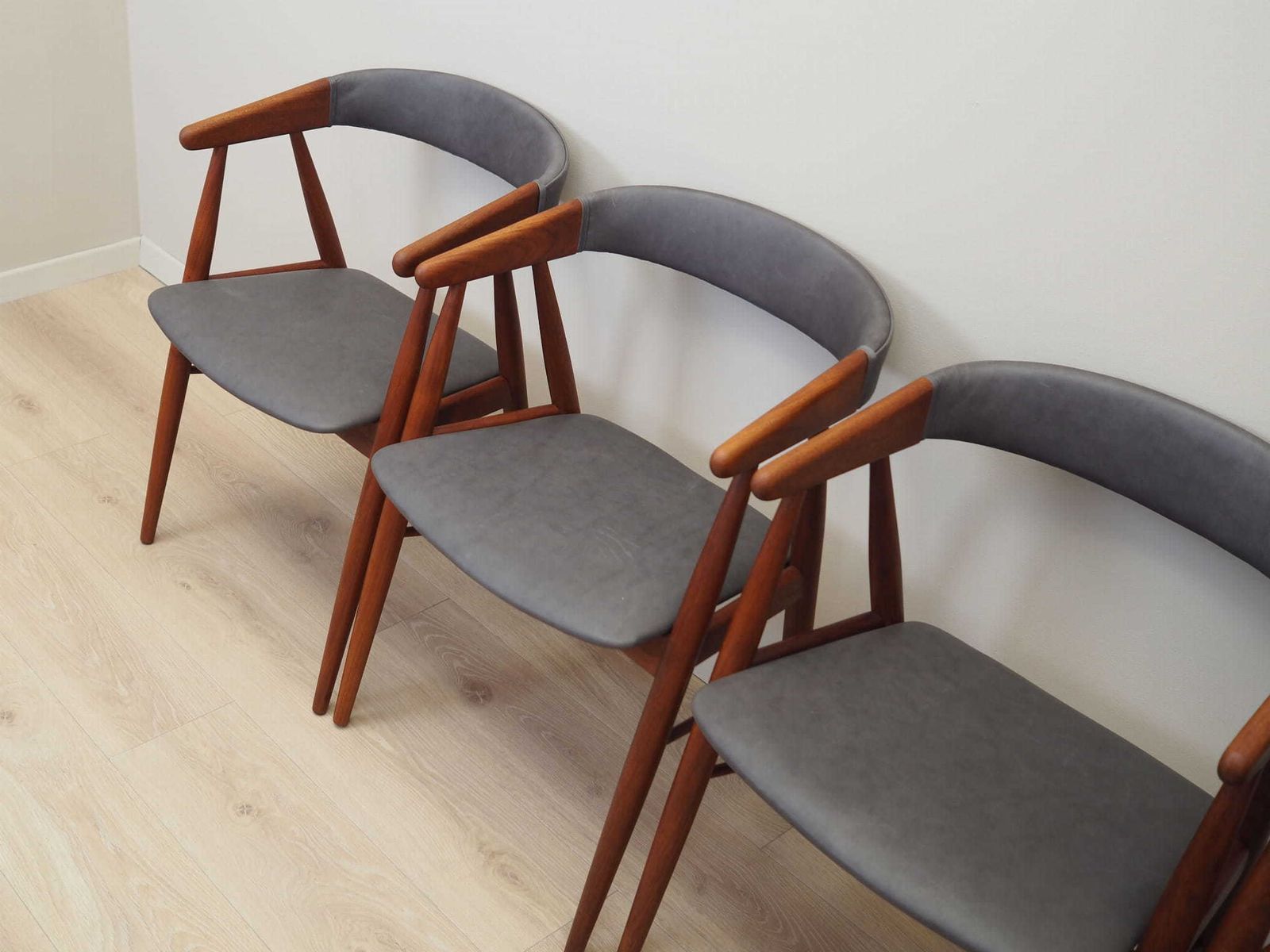 Set Of Four Teak Chairs, Danish Design, 1960s, Designer: Ejner Larsen & Aksel Bender Madsen photo for sale