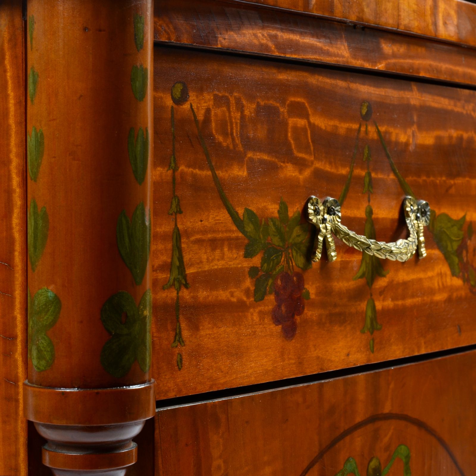 Late 19th Century Satinwood Painted Desk Or Dressing Table photo vintage