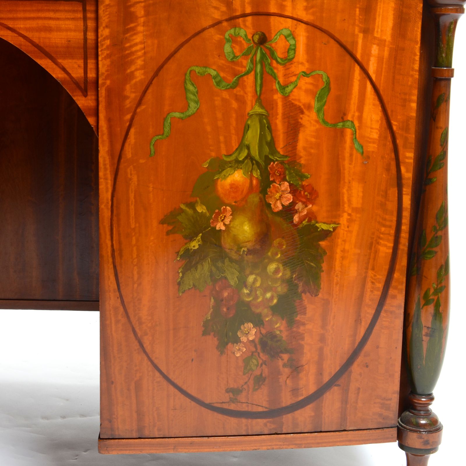 Furniture Late 19th Century Satinwood Painted Desk Or Dressing Table photo