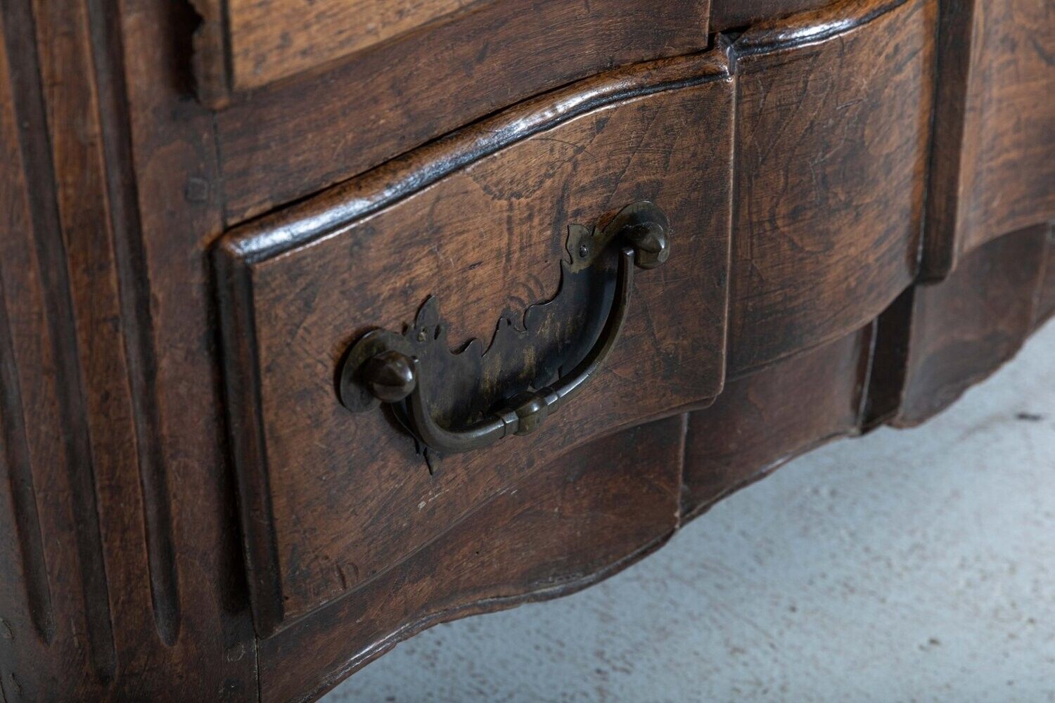 18thc French Provincial Serpentine Walnut Commode photo Furniture