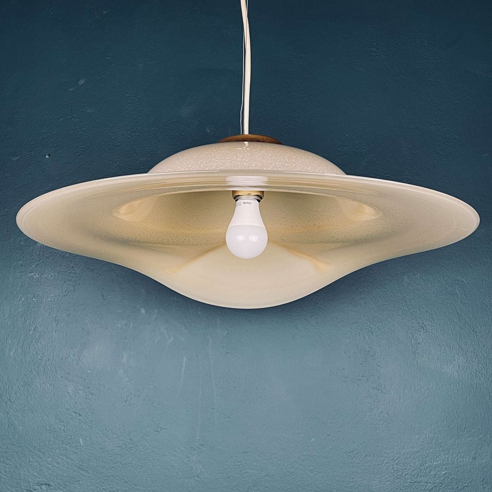 photo furniture Murano Pendant Lamp Woman's Wide Brim Hat Italy 1970s Mid Century Italian Lighting