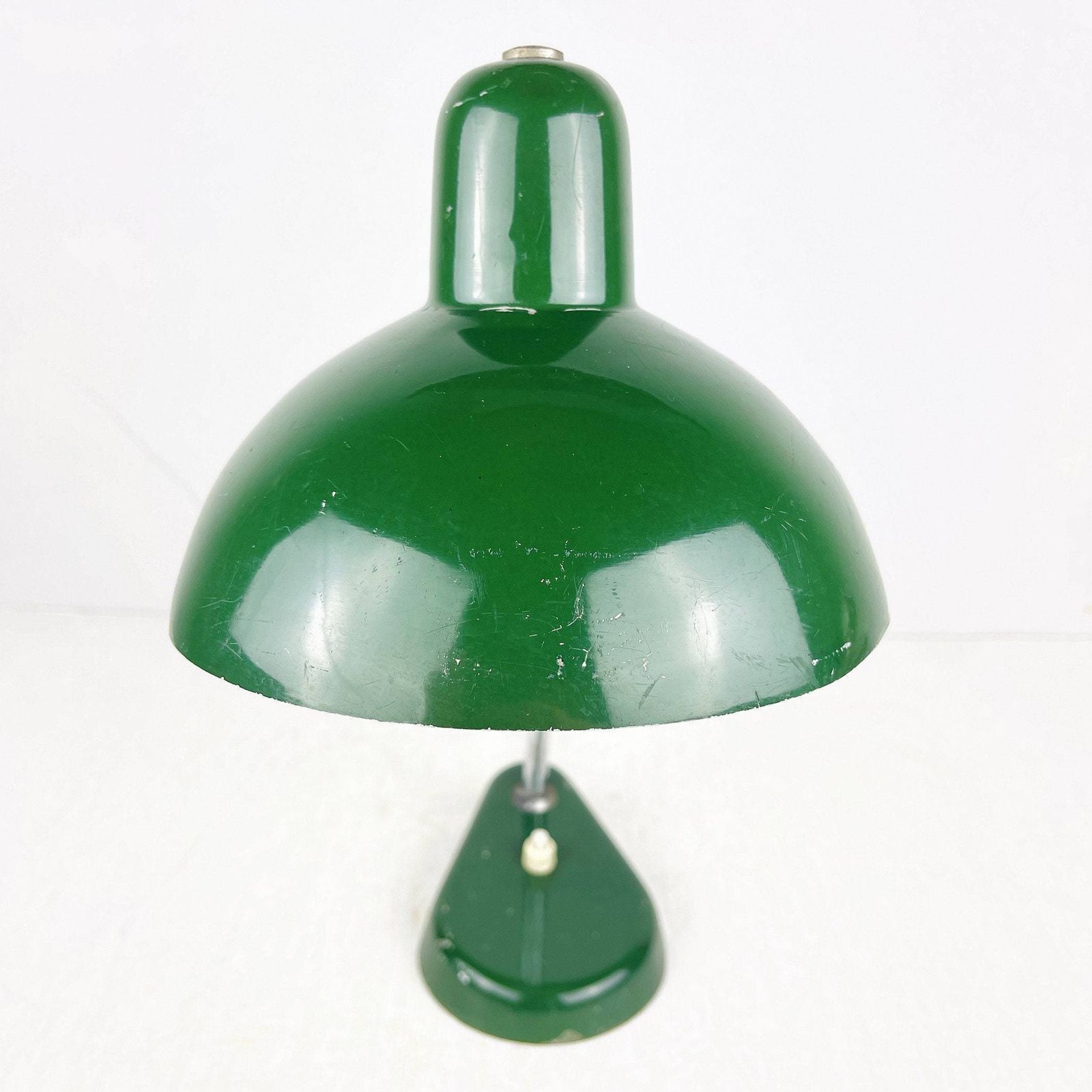 Mid Century Metalen Bureaulamp – Ministerial Lamp A.R. Torino, Italië, Jaren 1950, Groene Kantoorlamp photo Verlichting