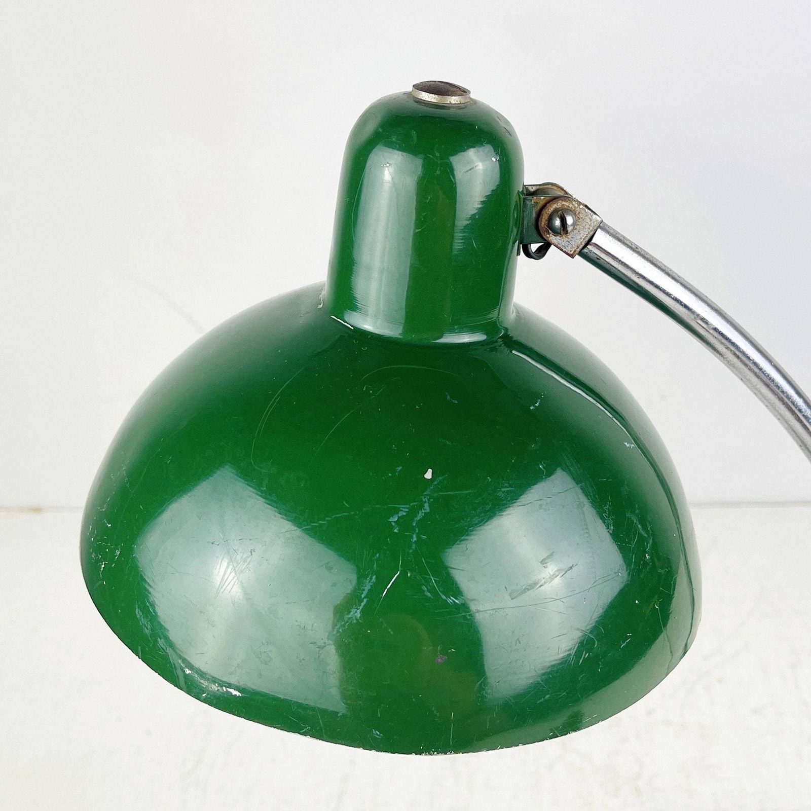 Mid Century Metal Desk Lamp Ministerial Lamp A.R. Torino Italy 1950s Green Office Table Lamp photo vinterior