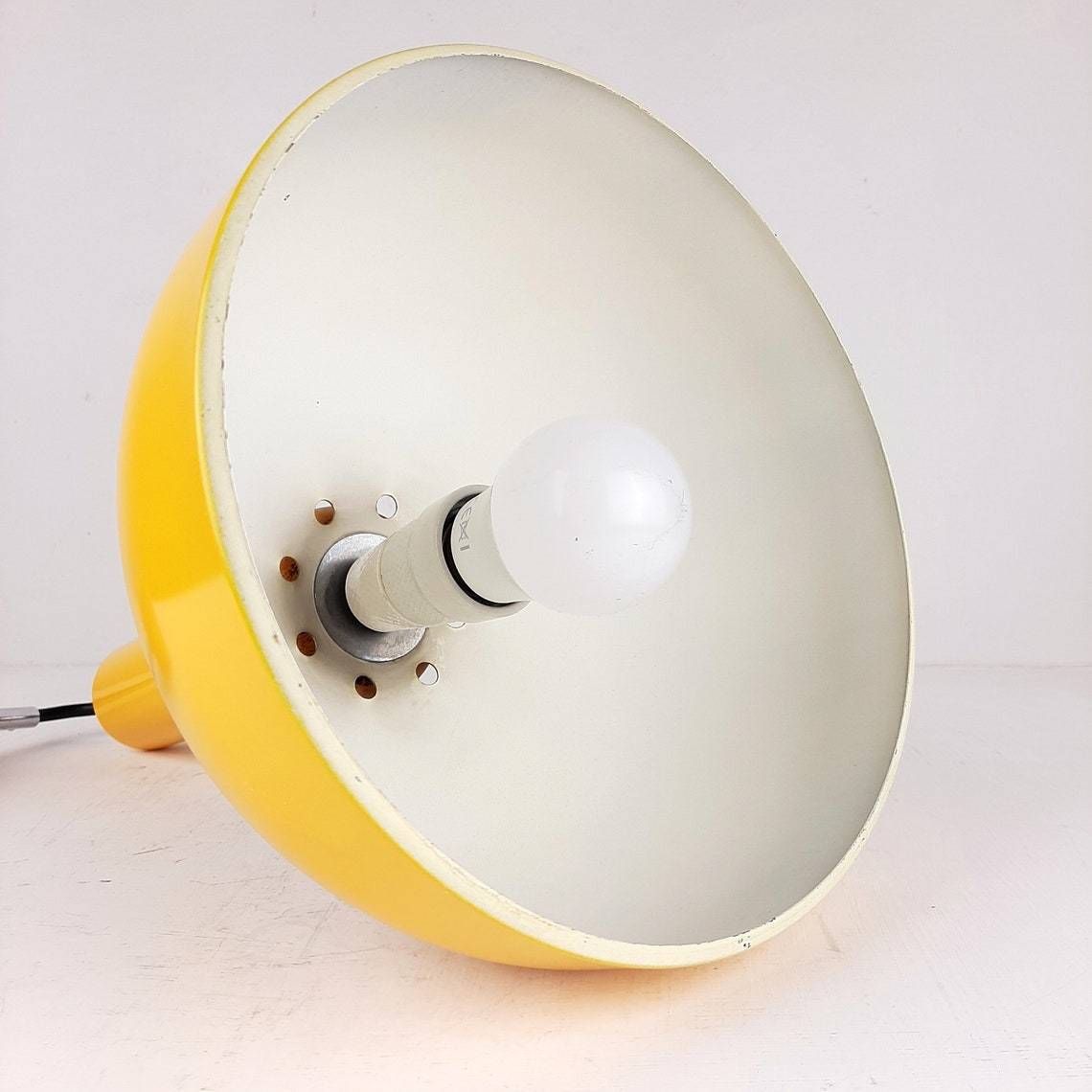 Retro Metal Pendant Lamp Sijaj Hrastnik Yugoslavia 1970s Mid Century Lighting Industrial Light photo buy