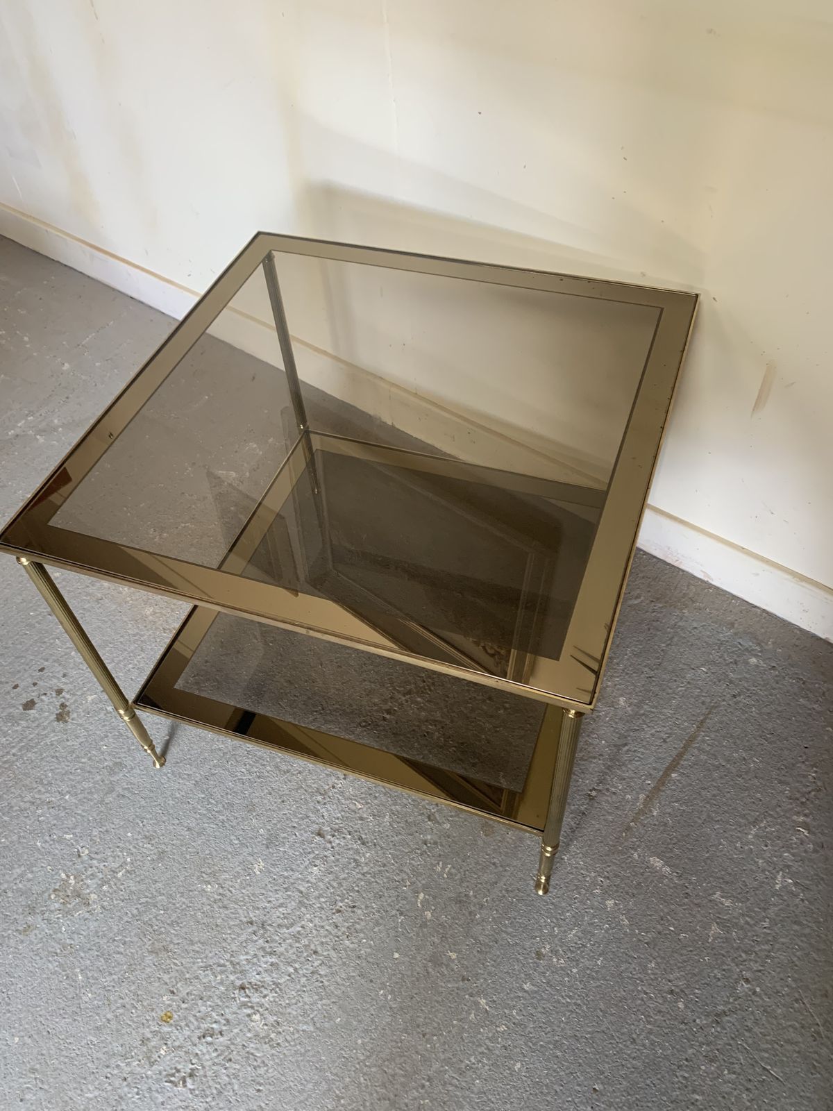 Hollywood Regency Brass Ad Glass Italian Coffee Table photo 275.0