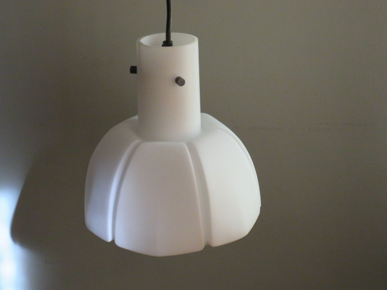 photo furniture Pendant, White Opaline, Glashütte Limburg, Germany 1960s