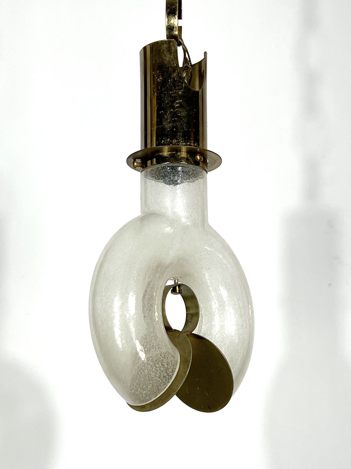 Mid Century Modern Brass And Pulegoso Chandelier By Carlo Nason photo 3825.9