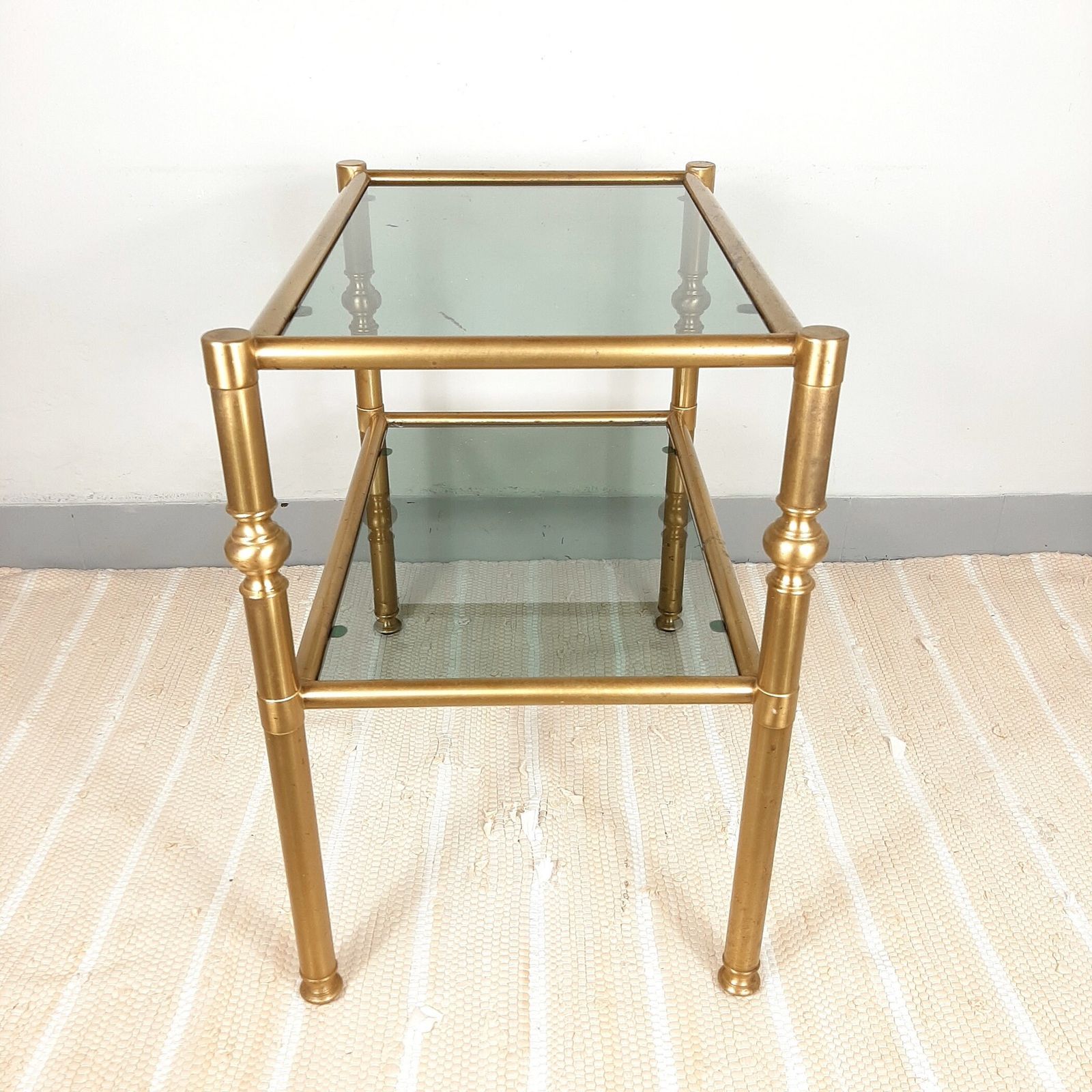 Vintage Coffee Table Italy '70s Retro Decor Mid Century Drink Table Retro Serving Table Art Deco Smoked Glass & Brass Table photo Furniture