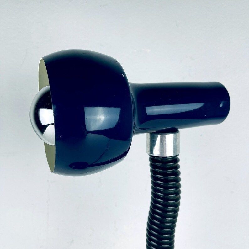 Mid Century Goose Blue Desk Lamp Italy 1970s Metal Retro Table Lamp photo buy