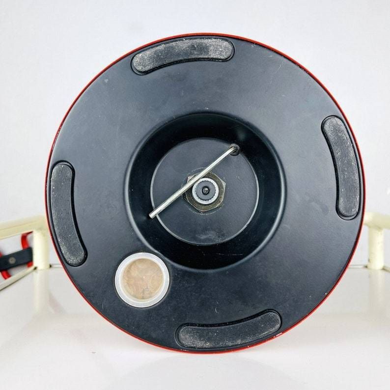 photo for sale Mid Century Red Desk Lamp Igloo By Tommaso Cimini For Lumina Italy 1980s