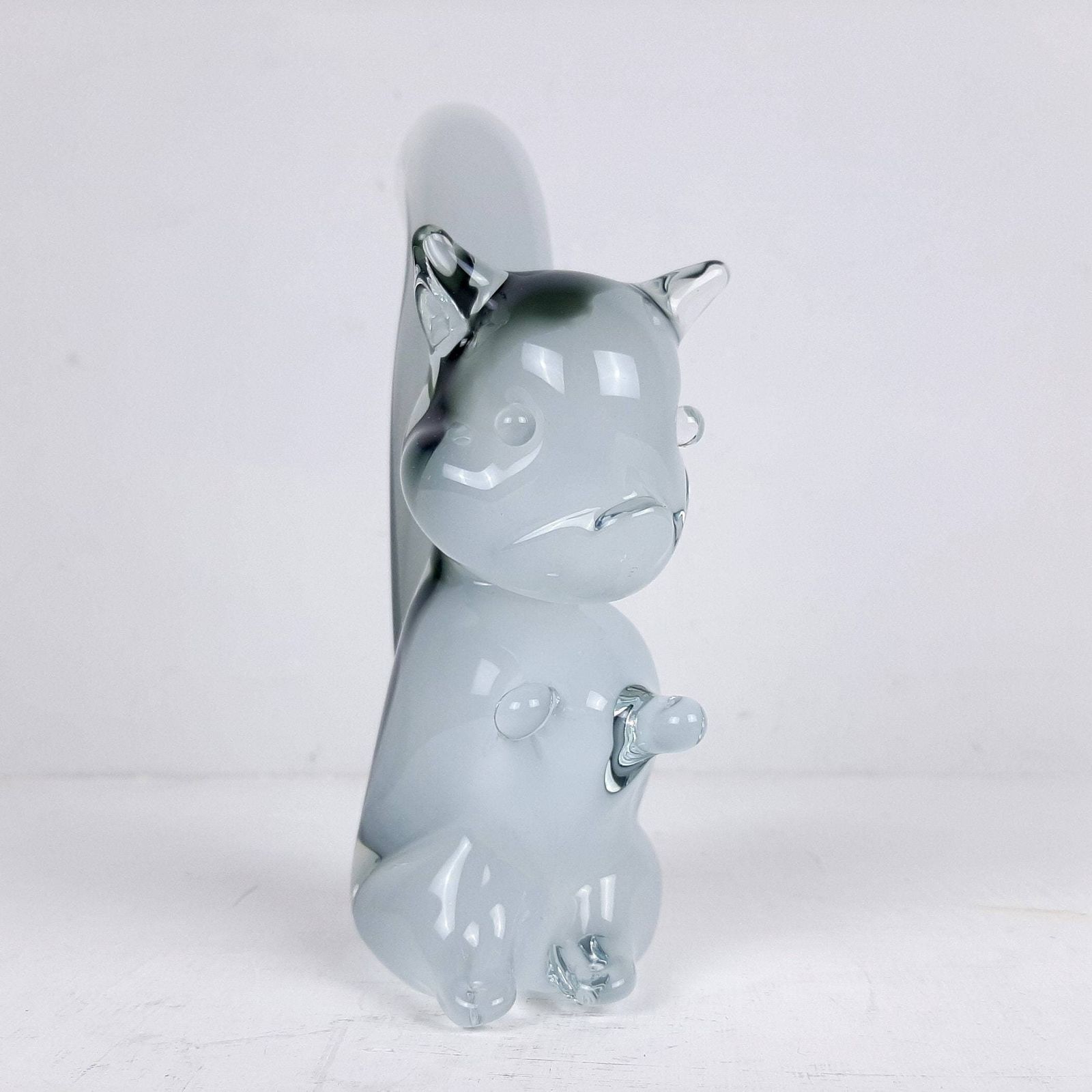 Murano Smokey Glass Sculpture Squirrel V. Nasson Italy 1970s Magic Art Glass Sculpture photo for sale