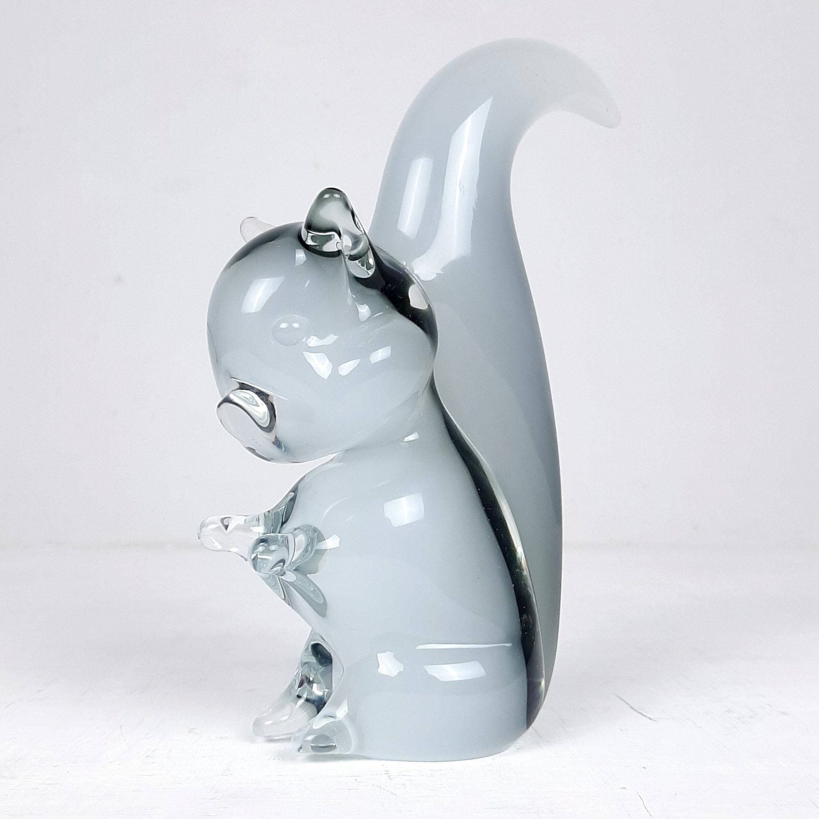 Murano Smokey Glass Sculpture Squirrel V. Nasson Italy 1970s Magic Art Glass Sculpture photo 74.0