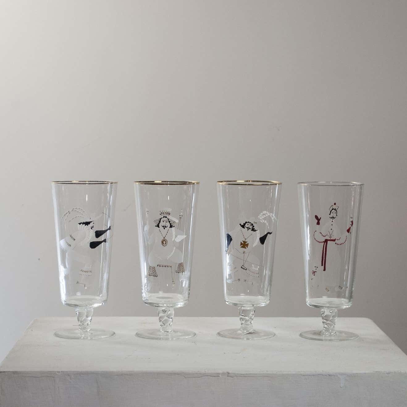Set Of Four 60's Glasses French Production photo furniture