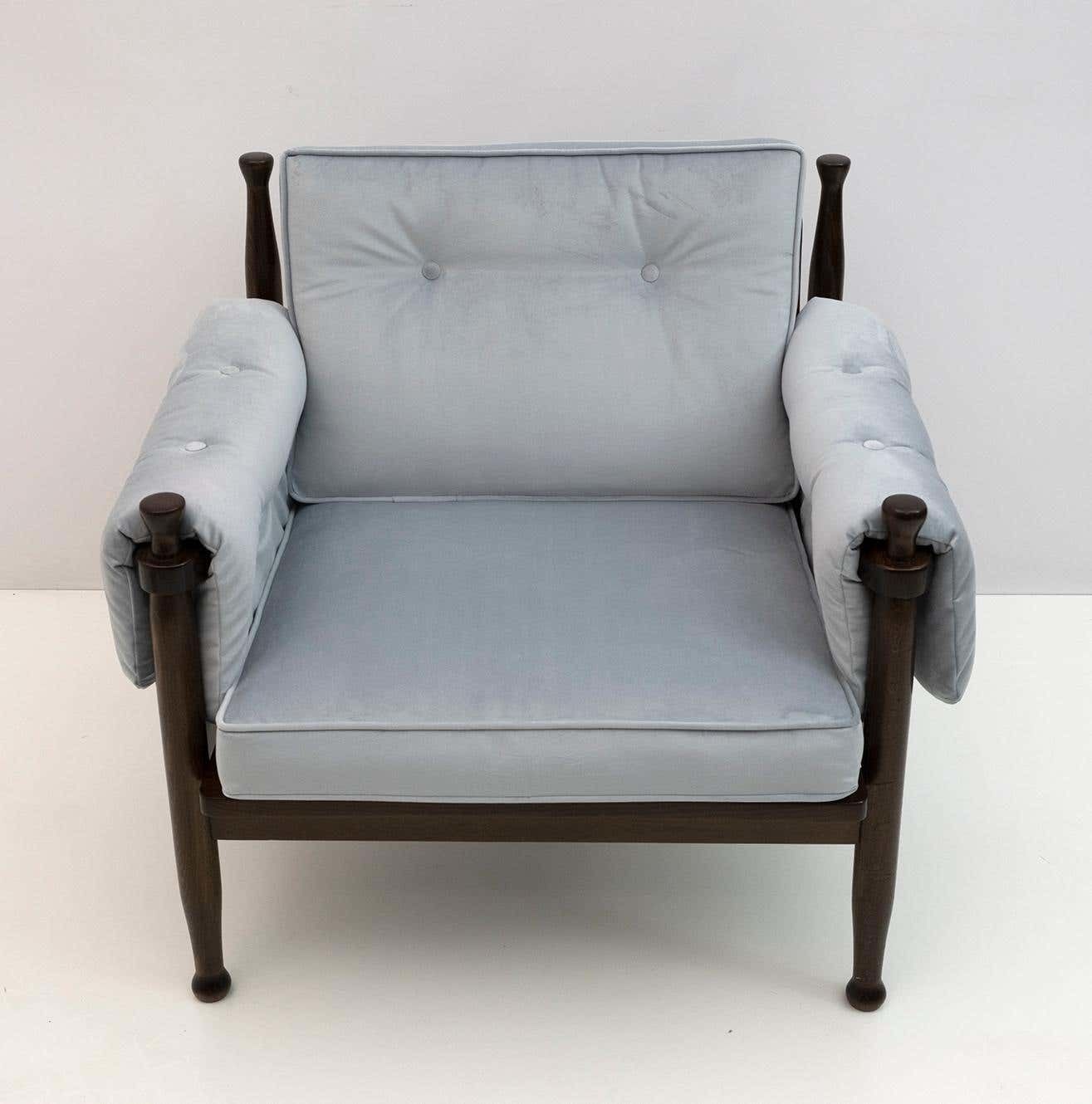 Eric Merthen Style Scandinavian Modern Sweden Velvet Armchair, 1960s photo Furniture
