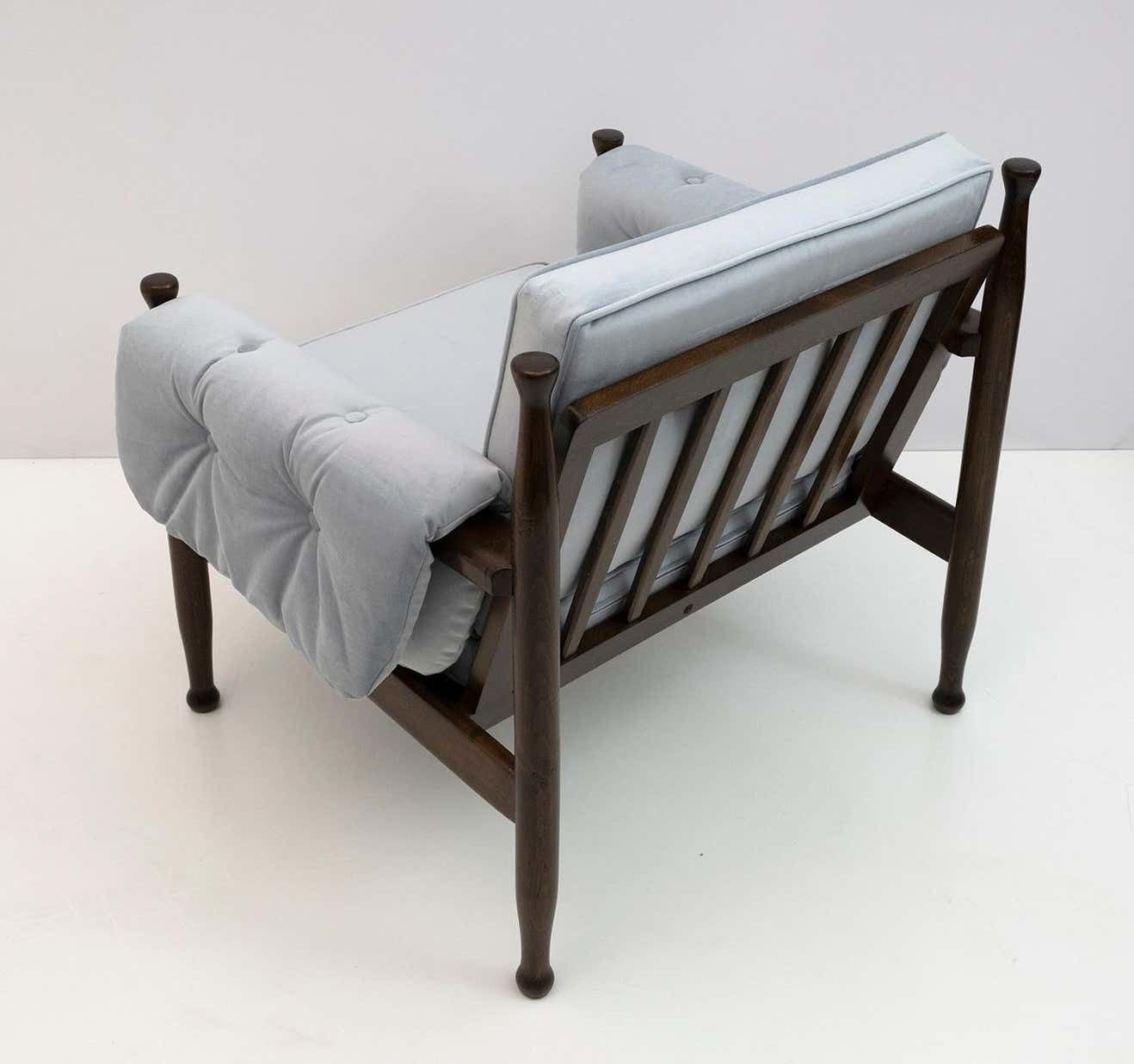 photo furniture Eric Merthen Style Scandinavian Modern Sweden Velvet Armchair, 1960s