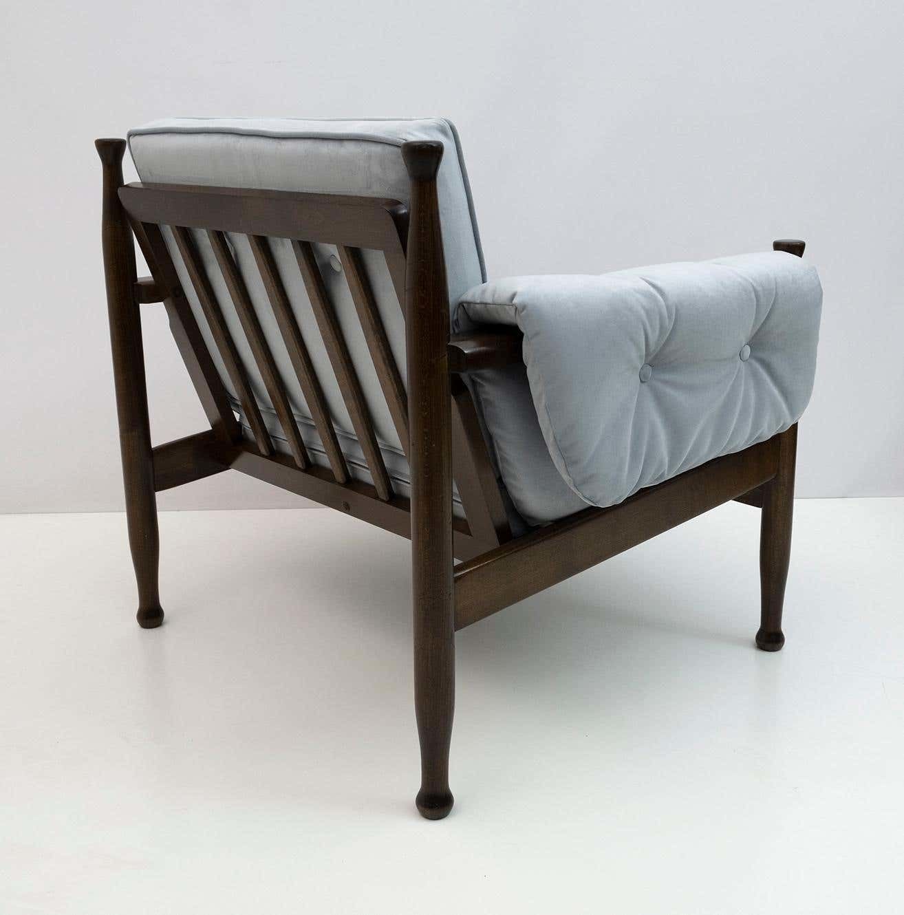 2686.0 Eric Merthen Style Scandinavian Modern Sweden Velvet Armchair, 1960s photo