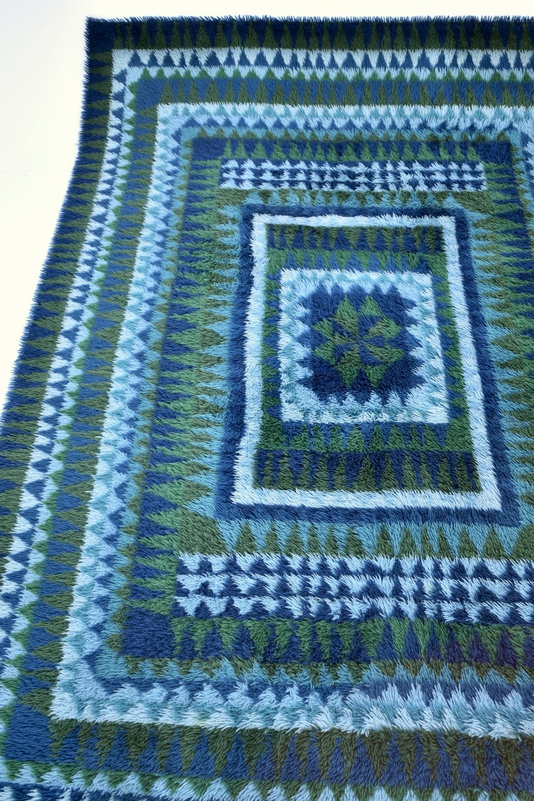 Textiles Large Handmade 1960’s Scandinavian Rya Rug photo