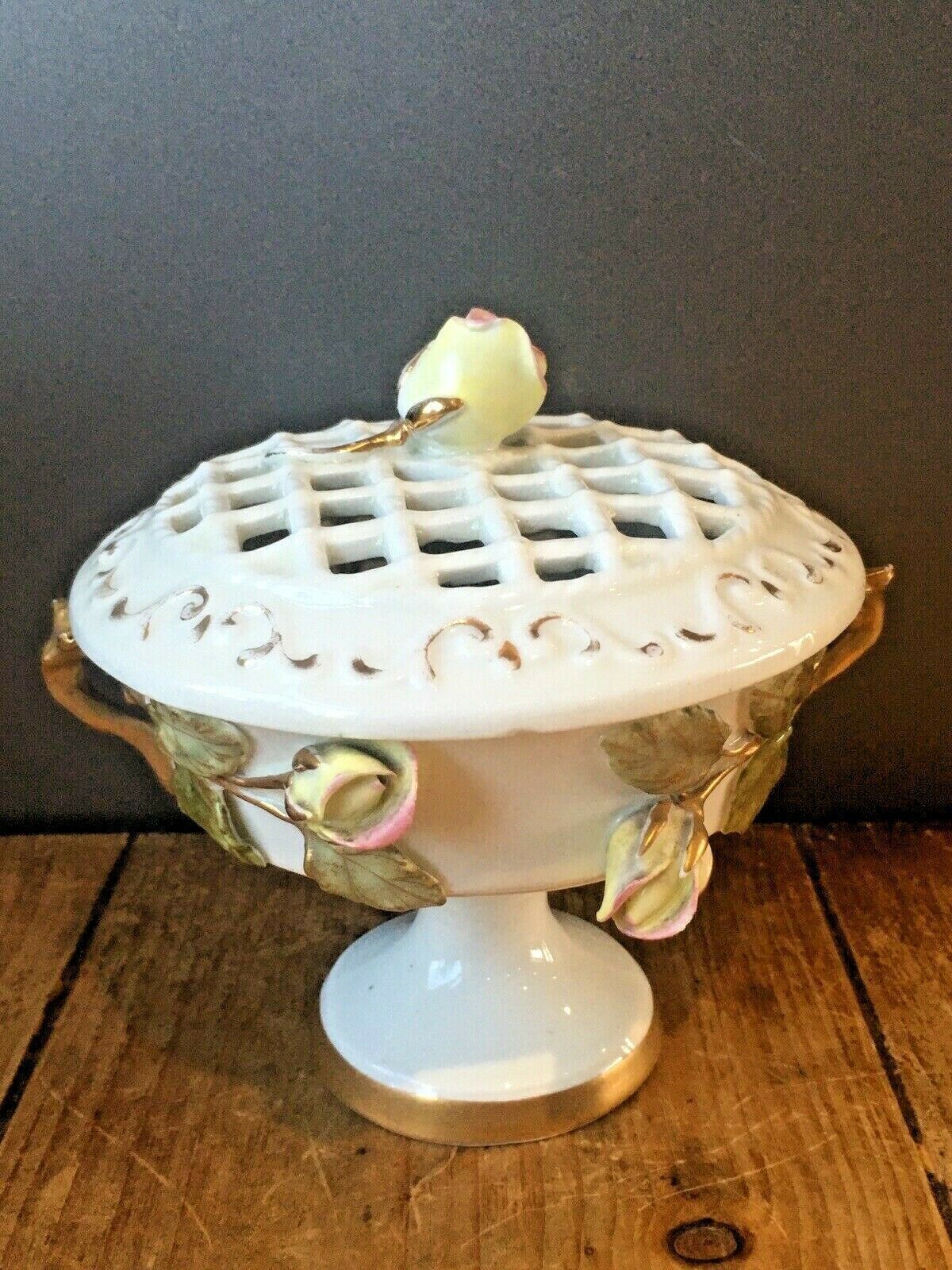 Pair Of Top Quality 19th C Moore Brothers Rose Pot Pourri Pedestal Vases Urns photo Home Decor