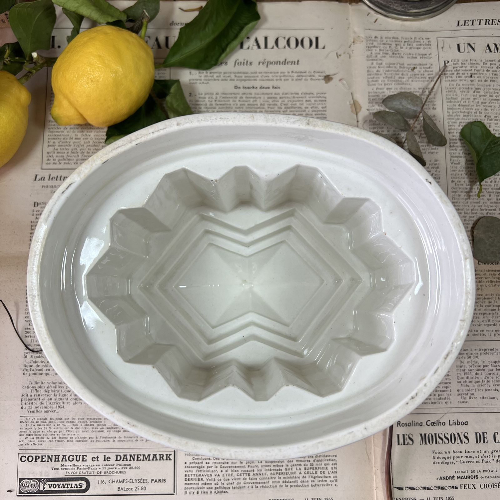 Huge White Ironstone Victorian Jelly Pudding Mould photo for sale
