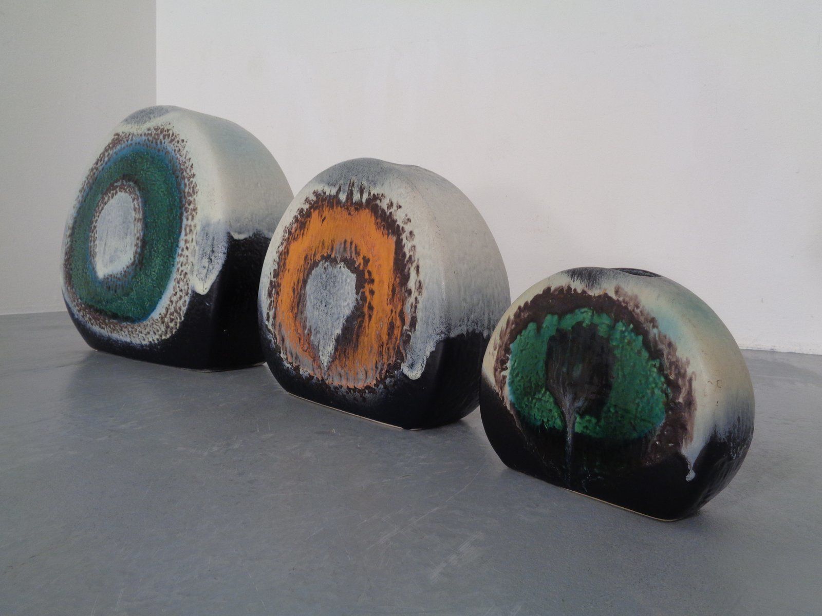 West German Pottery Polar Vases From Dümler & Breiden, 1970s, Set Of 3 photo 396.0