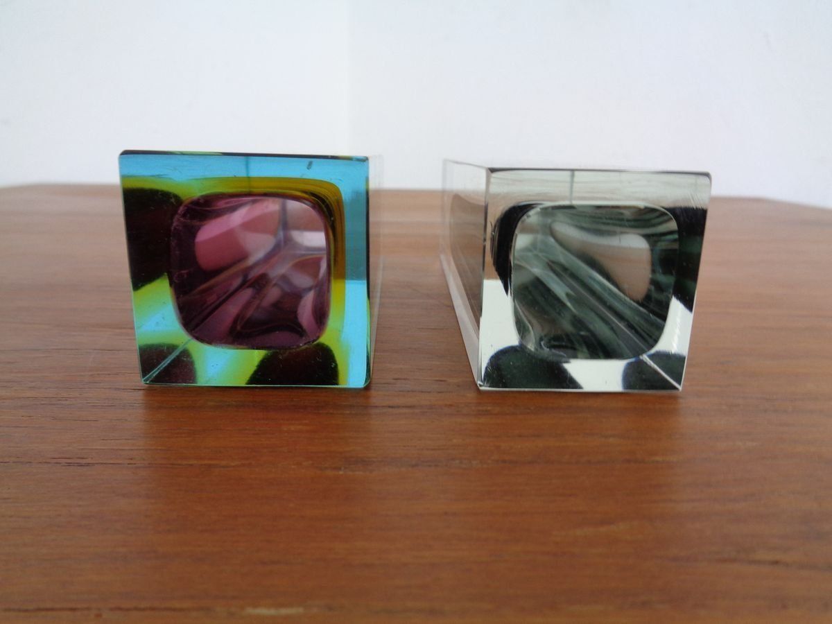 Home Decor Italian Murano Glass Sommerso Vases From Murano, 1960s, Set Of 2 photo