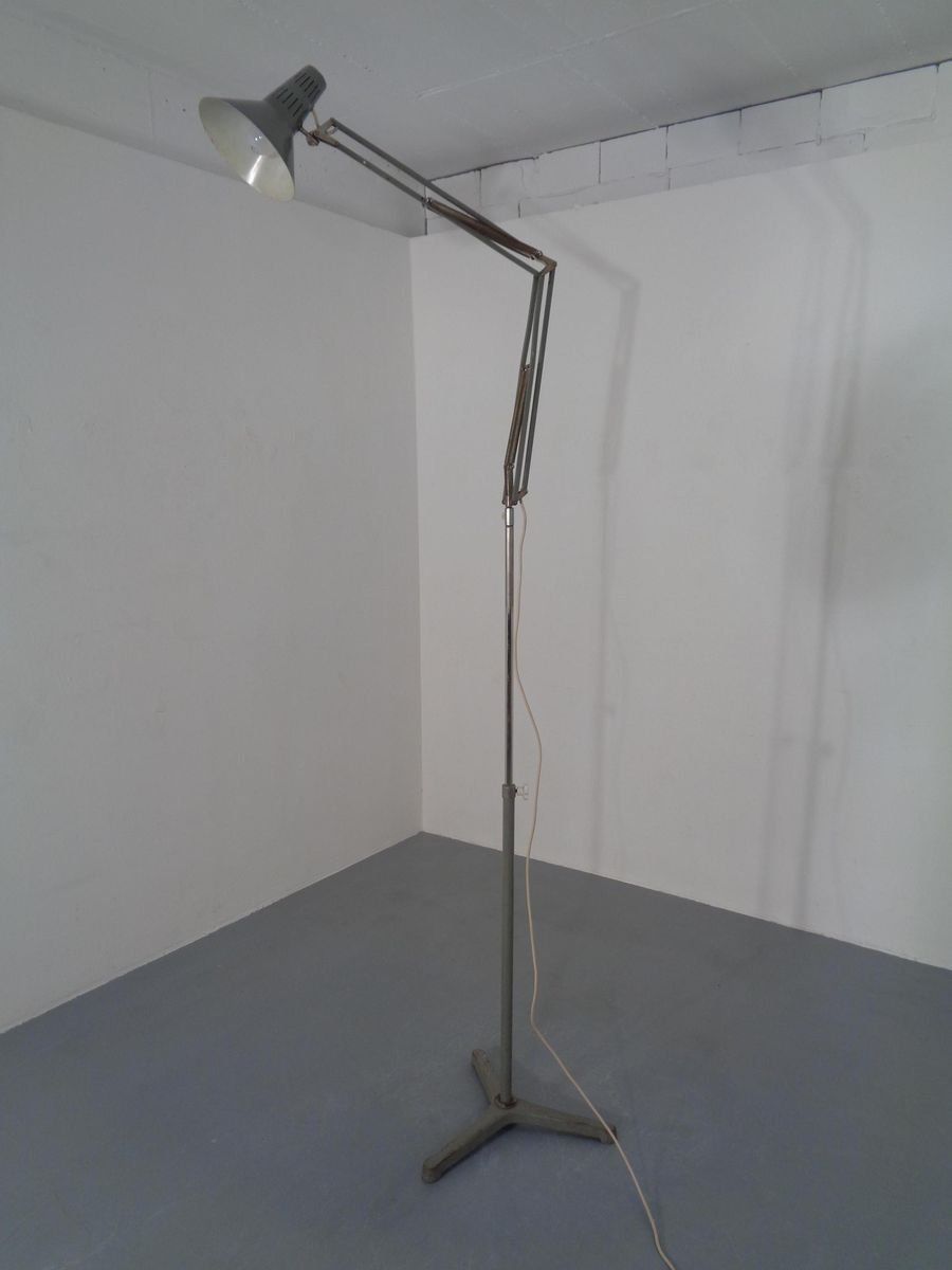 Lighting Industrial Terry Architectural Floor Lamp By H. Busquet For Hala, 1950s photo