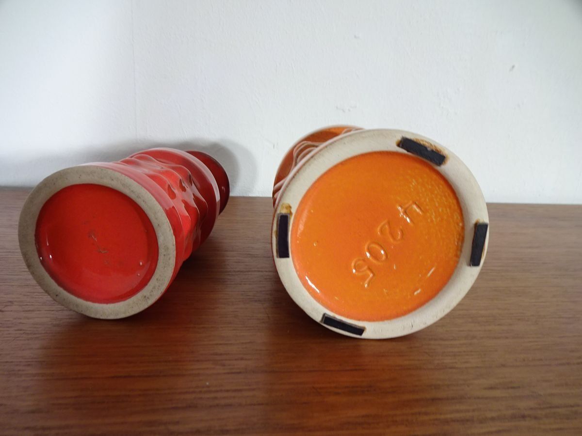 photo vintage German Ceramic Vases From Pan Keramik 1970s Set Of 2