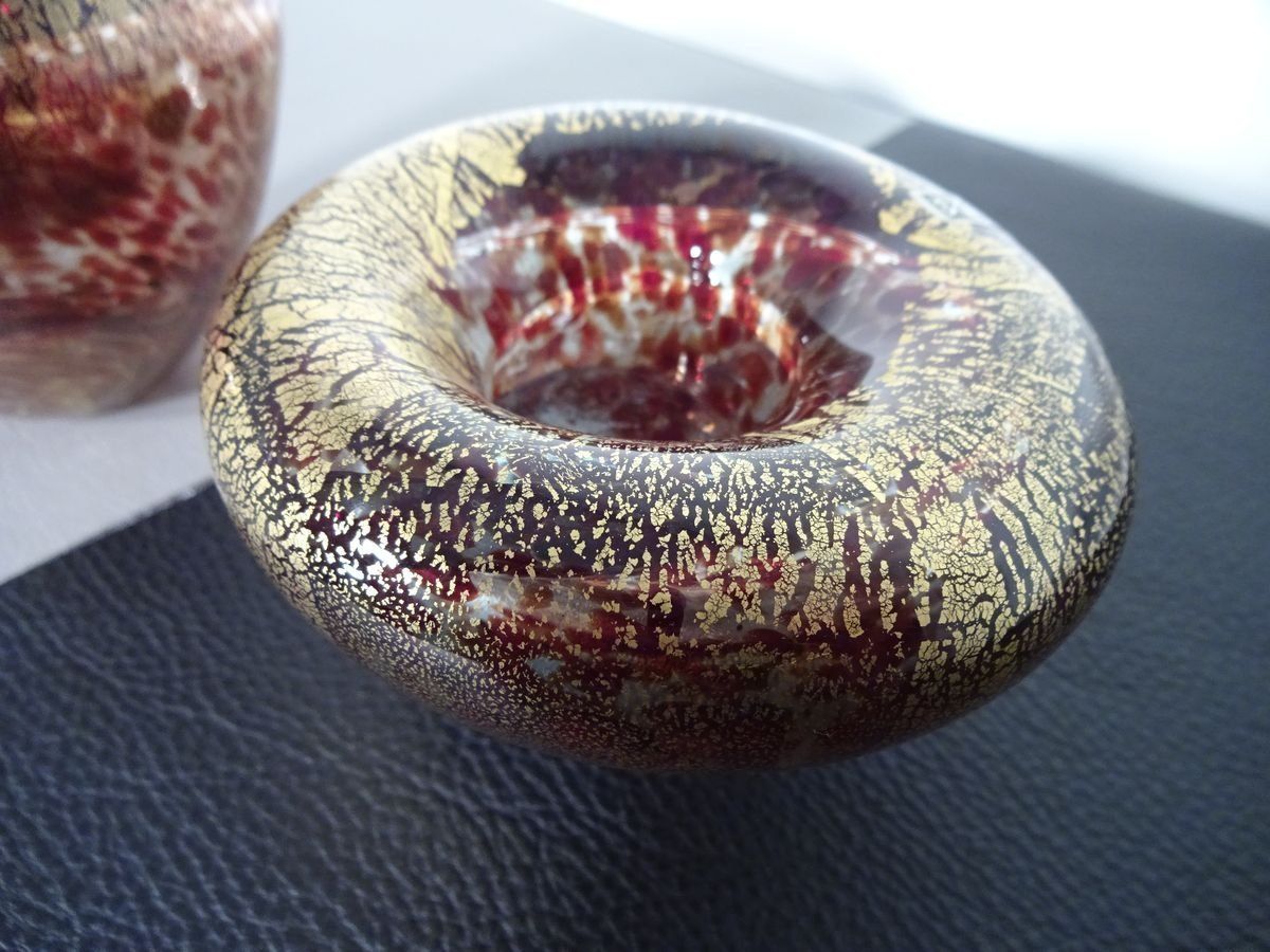 Maltese Glass Ashtrays Rom Mdina, 1960s, Set Of 2 photo vinterior