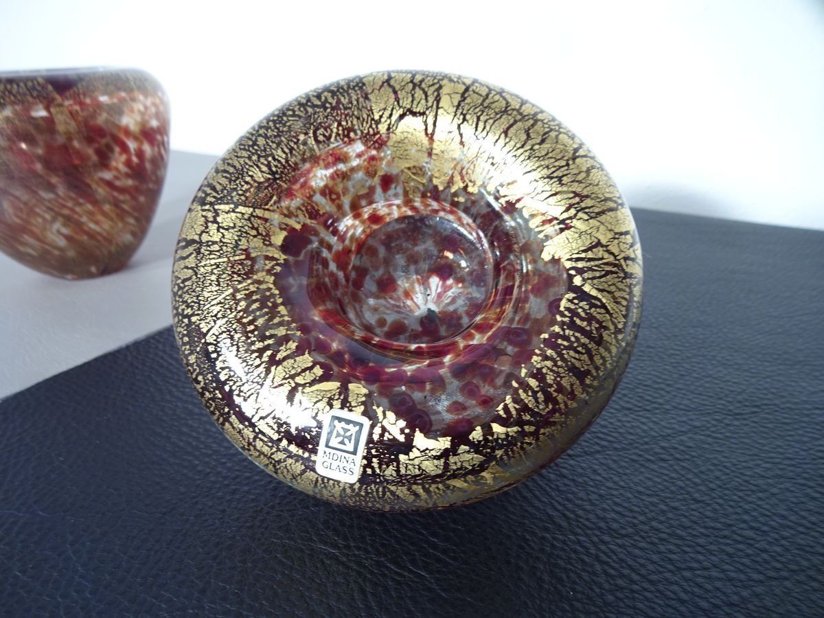 photo furniture Maltese Glass Ashtrays Rom Mdina, 1960s, Set Of 2
