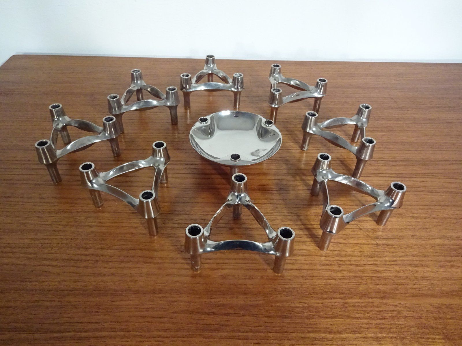 Candleholders By Ceasar Stoffi & Fritz Nagel For Bmf 1960s Set Of 9 photo 378.0