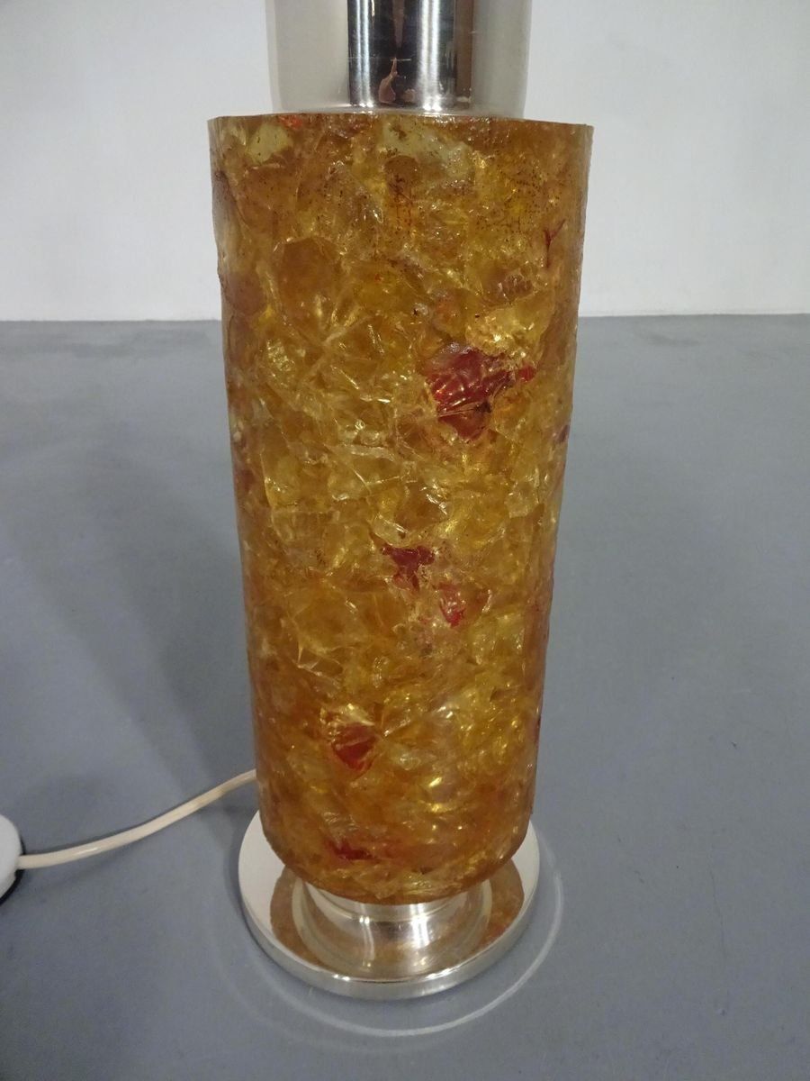 Resin Amber Floor Lamp From Kaiser Leuchten, 1970s photo for sale
