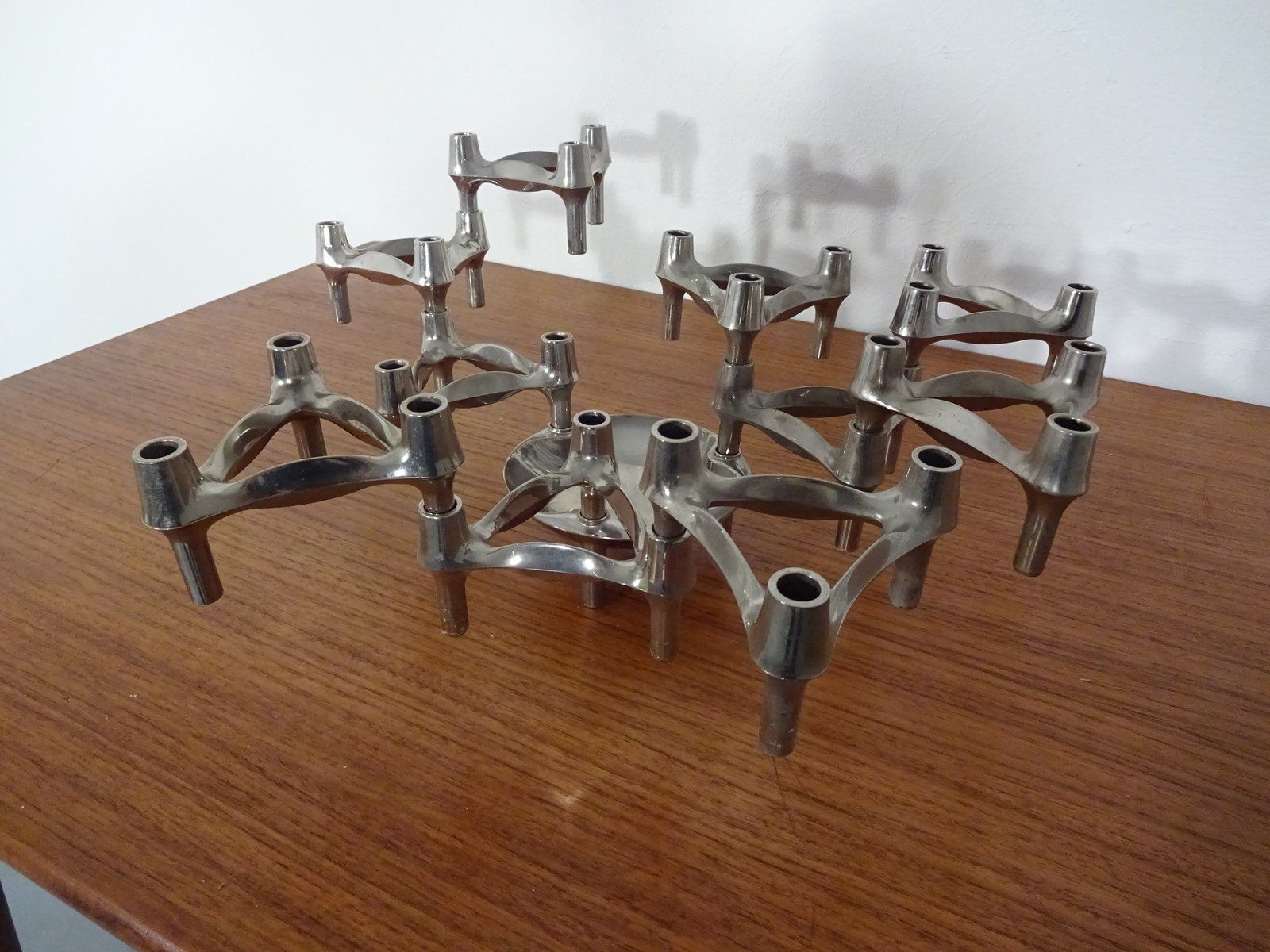Candleholders By Ceasar Stoffi & Fritz Nagel For Bmf 1960s Set Of 11 photo for sale