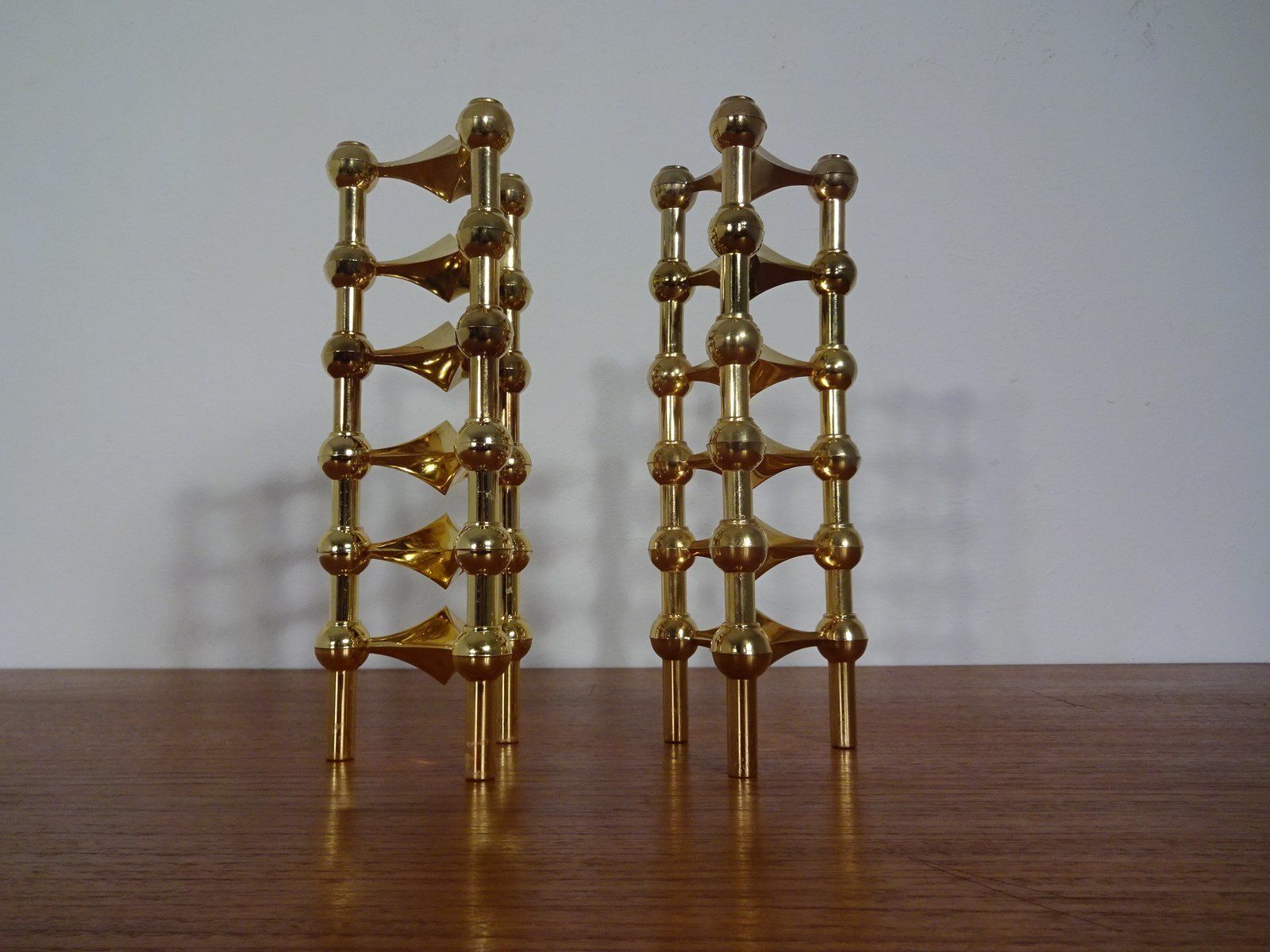 Gold Plated Candleholders By Ceasar Stoffi & Fritz Nagel For Bmf 1960s Set Of 12