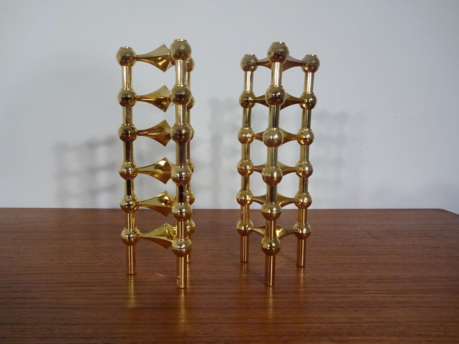 photo for sale Gold Plated Candleholders By Ceasar Stoffi & Fritz Nagel For Bmf 1960s Set Of 12
