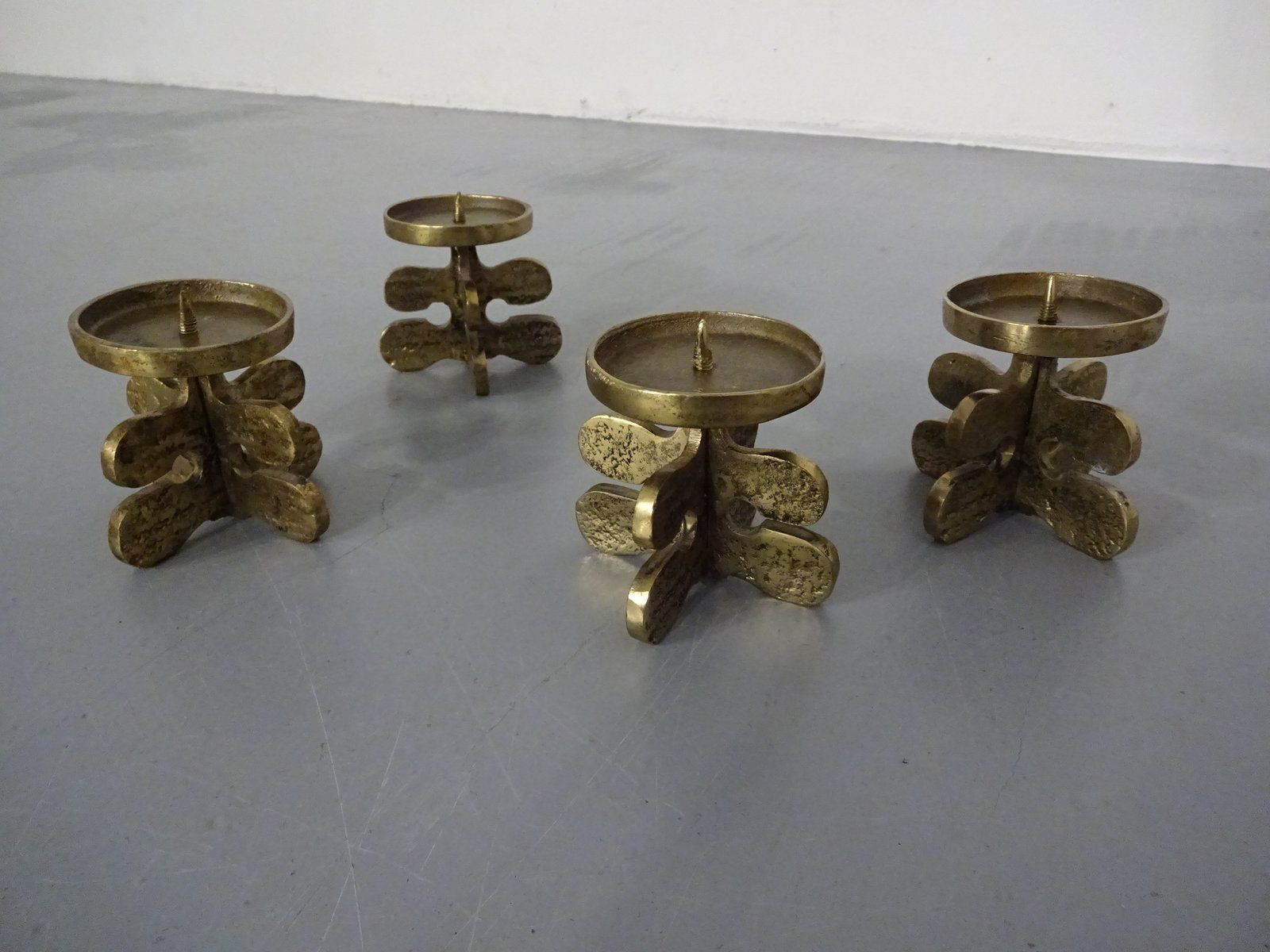 Italian Brutalist Candle Holders By Guiseppe Gallo For Gallo 1960s Set Of 2
