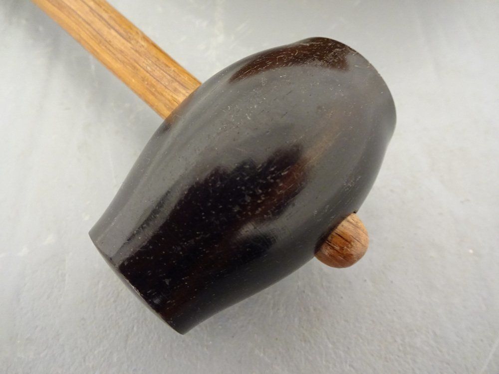 Vintage Danish Oak & Rosewood Nutcracker Bowl & Hammer Set 1960s photo Home Decor