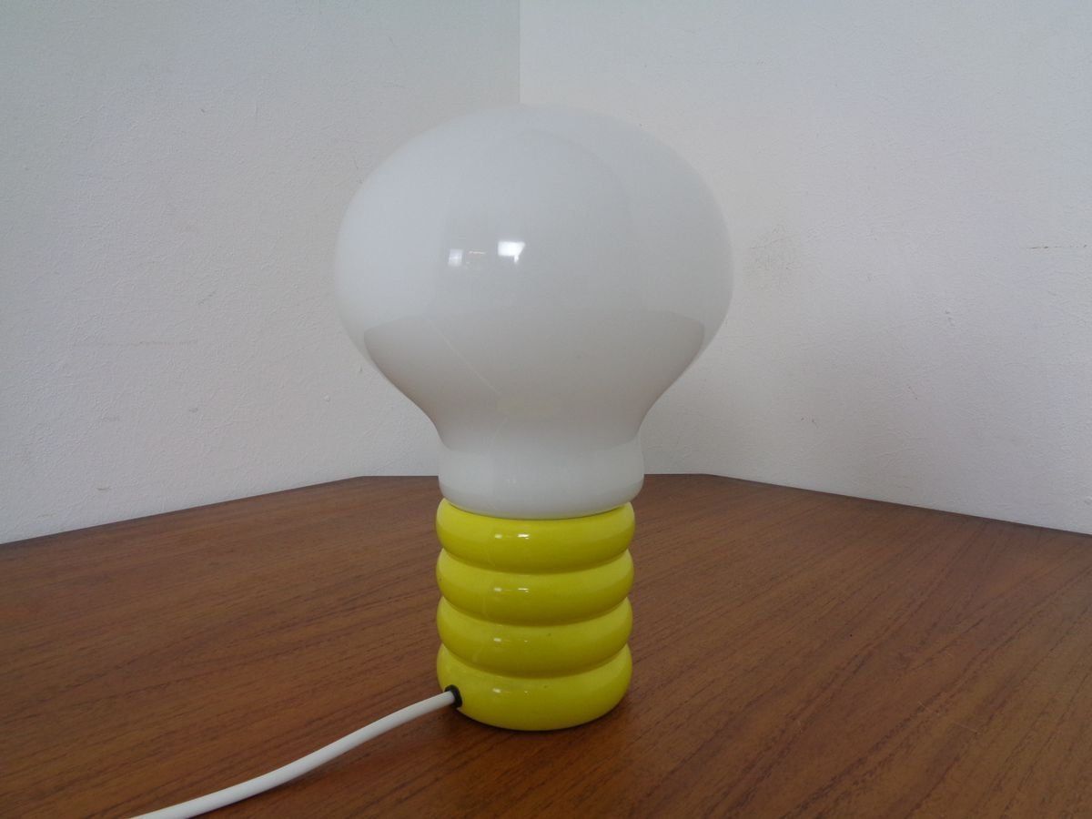 German Yellow Opaline Glass Bulb Lamp By Ingo Maurer For M Design, 1960s