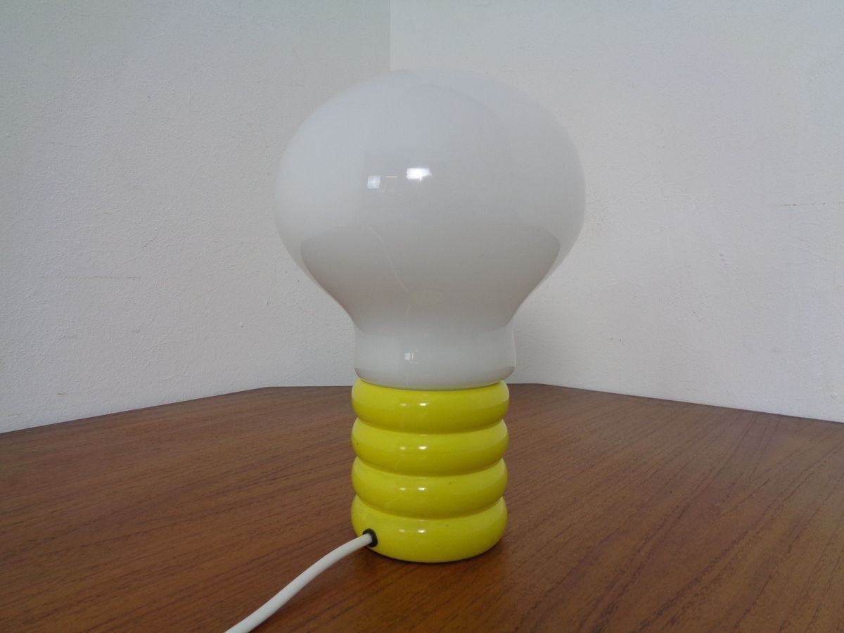 824.0 German Yellow Opaline Glass Bulb Lamp By Ingo Maurer For M Design, 1960s photo