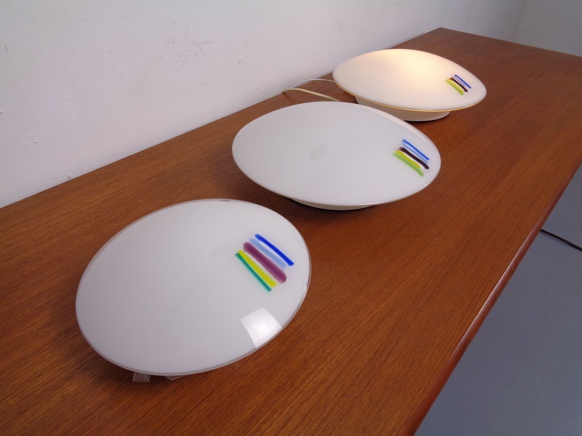 Glass Wall Lamps From Peil & Putzler, 1970s, Set Of 3 photo vintage