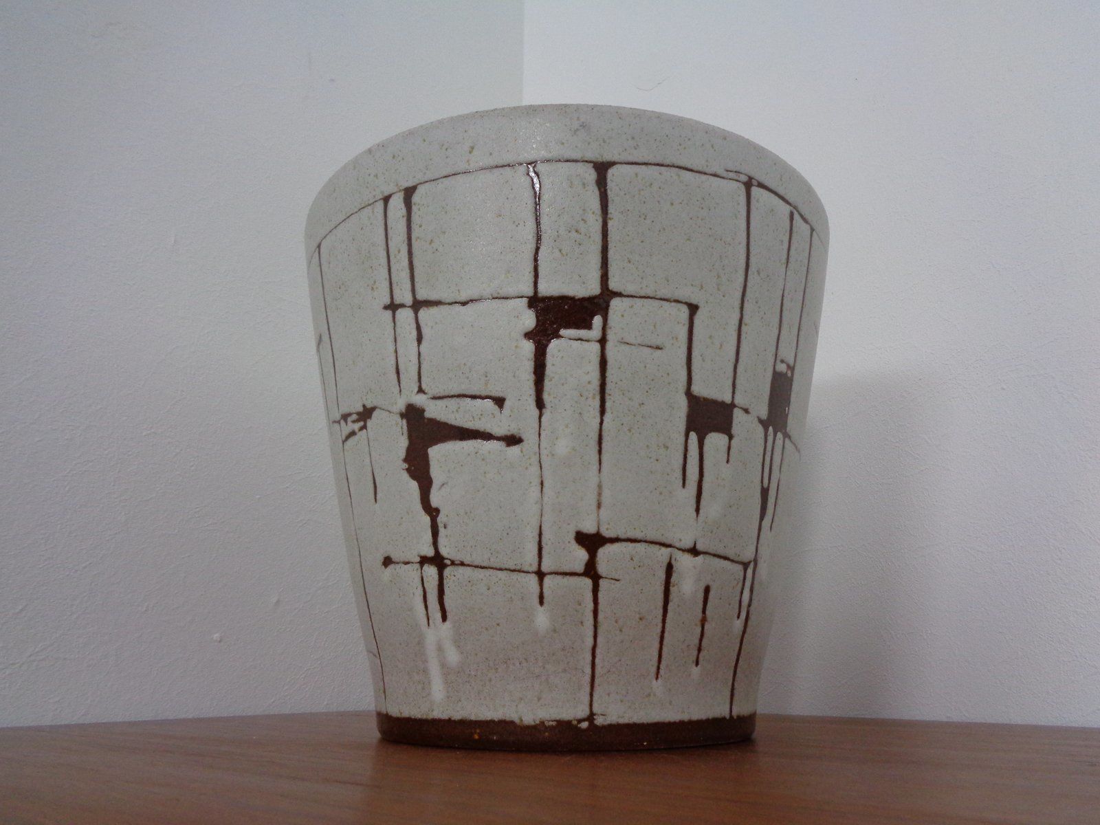Large Lava Ceramic Cachepot, 1970s