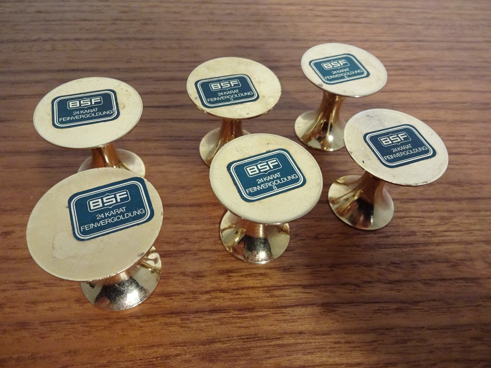 photo for sale Gold Plated Candle Holders From Bsf, 1960s, Set Of 6