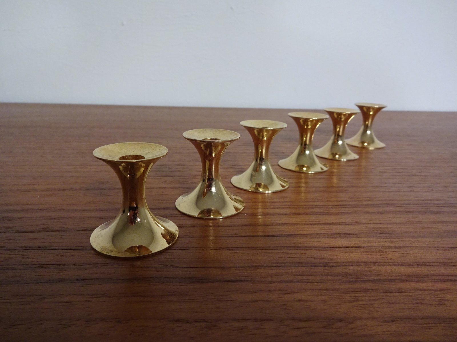 269.0 Gold Plated Candle Holders From Bsf, 1960s, Set Of 6 photo