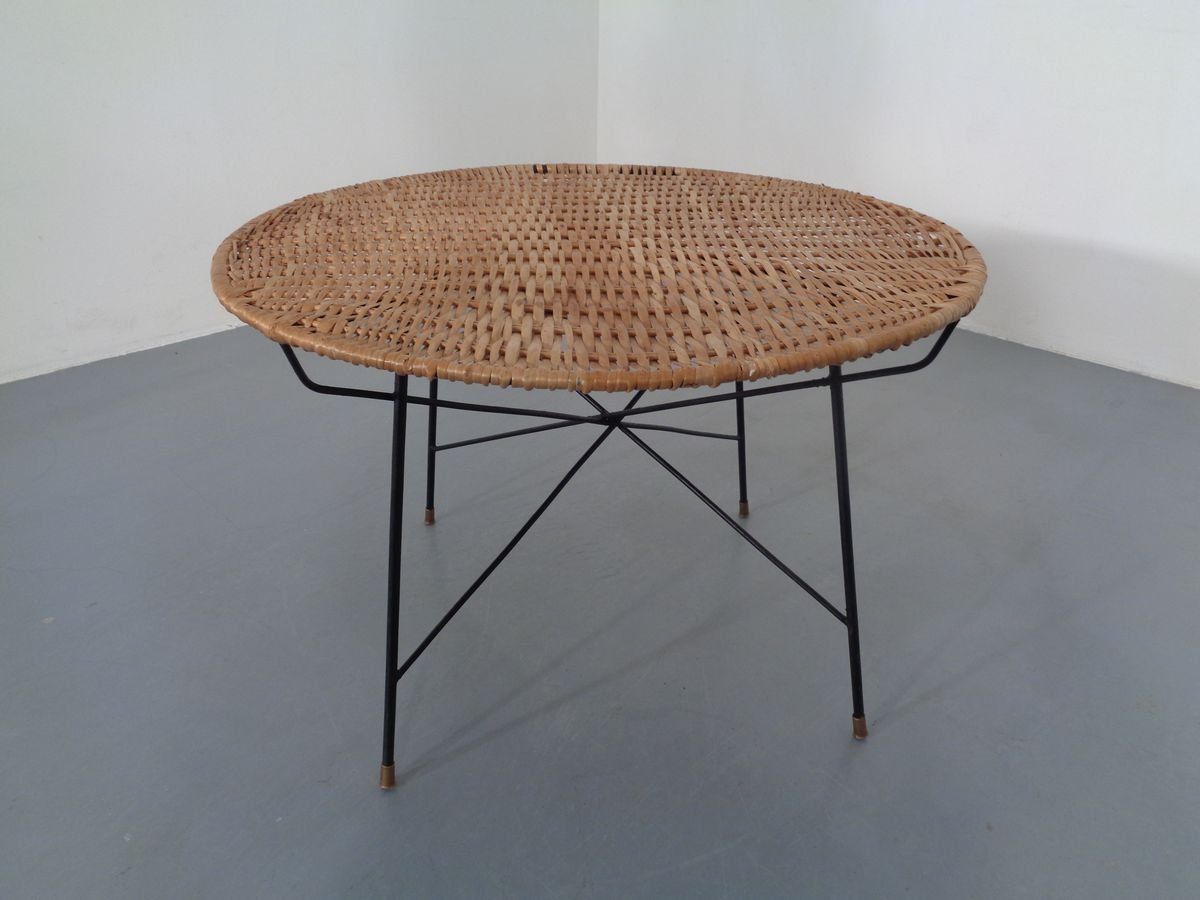 Italian String Basket Coffee Table, 1950s photo furniture