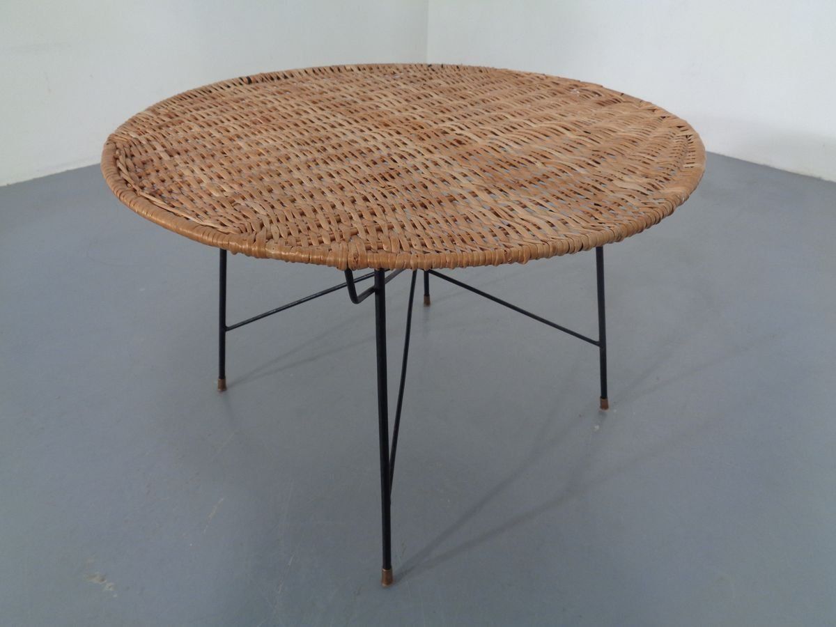 Italian String Basket Coffee Table, 1950s photo Furniture