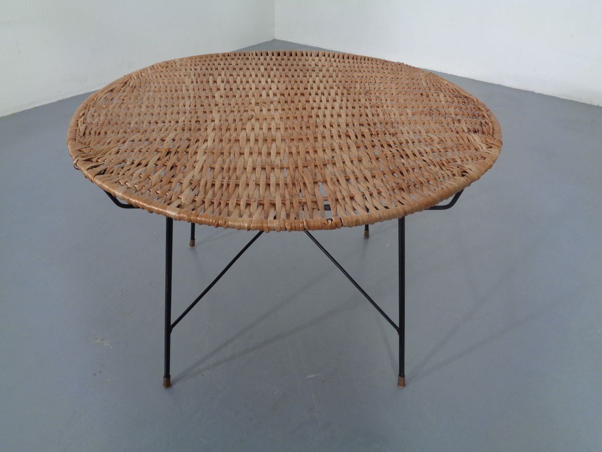 Italian String Basket Coffee Table, 1950s photo 546.0