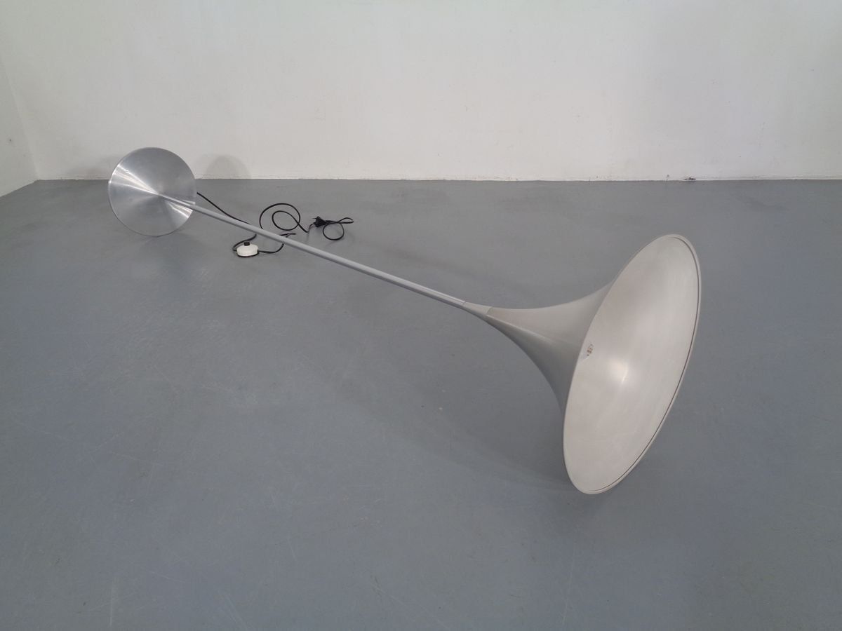 1050.0 Brush Finished Aluminium Tulip Uplight From Doria, 1960s photo