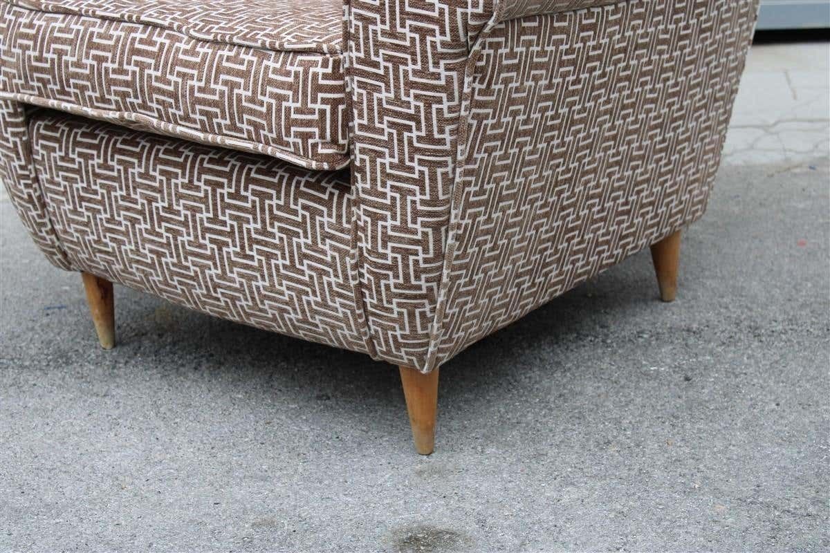 Mid Century Italian Armchair New Velvet Paolo Buffa Design 1950s photo vintage