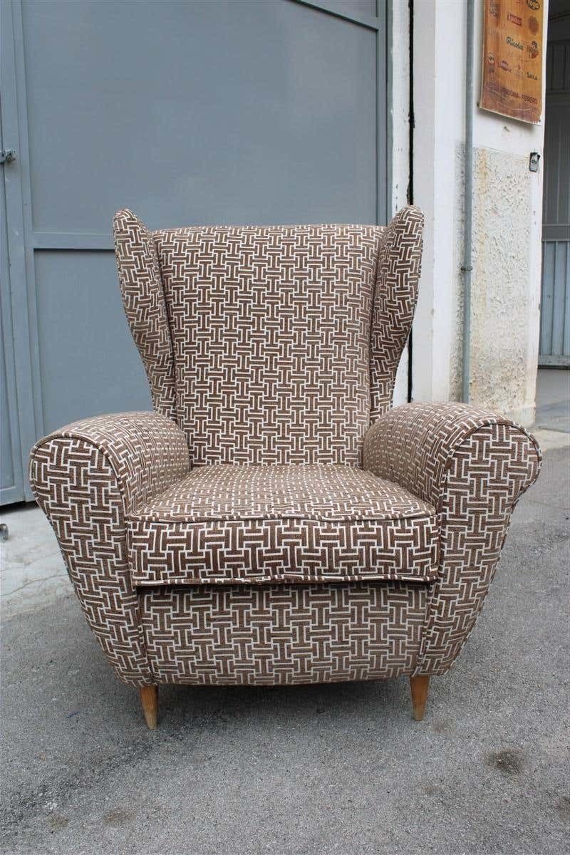Furniture Mid Century Italian Armchair New Velvet Paolo Buffa Design 1950s photo